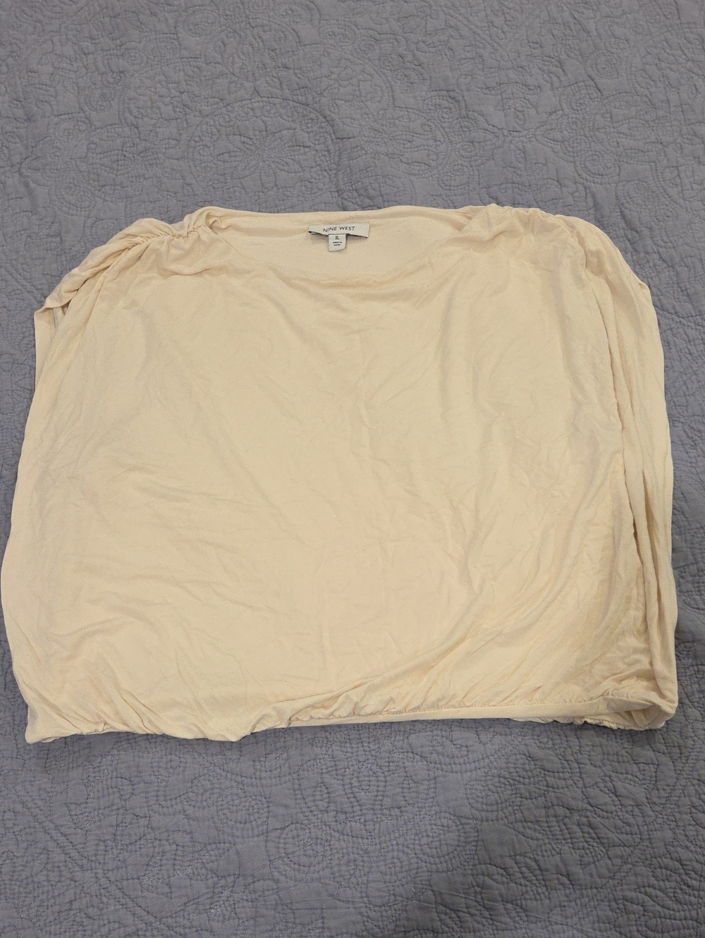 Nine West Light Cream Relaxed Knit Top Size XL!
